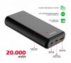 Swissten 20000 mAh power bank, Power Line, Power Delivery, 20W, fekete