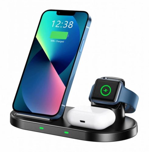 Swissten 3in1 vezeték nélküli töltőállomás (iPhone, AirPods, Watch)