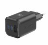 Swissten GaN hálózati töltőadapter 2xUSB-C PD 65W, 1xUSB-A QC 18W, fekete