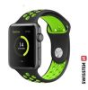 Apple Watch szilikon sportszíj 38/40/41 mm, fekete/zöld