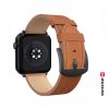 Apple Watch barna bőrszíj 42/44/45/49 mm, fekete csattal