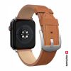 Apple Watch barna bőrszíj 42/44/45/49 mm, ezüst csattal