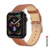 Apple Watch barna bőrszíj 42/44/45/49 mm, ezüst csattal